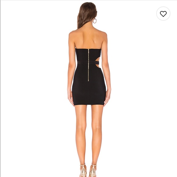 black strapless designer mini formal dress - Picture 6 of 8